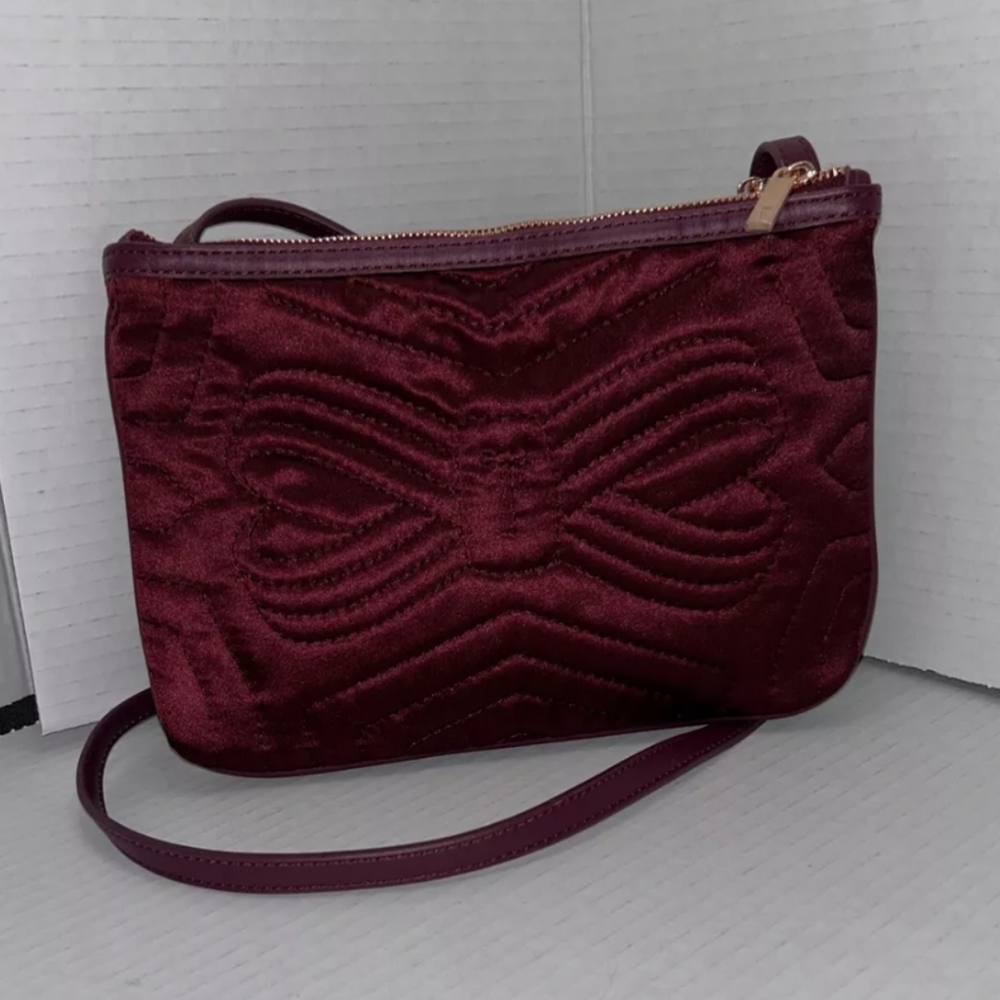 TED BAKER Red Burgundy Crossbody Bow Bag - Picture 9 of 12